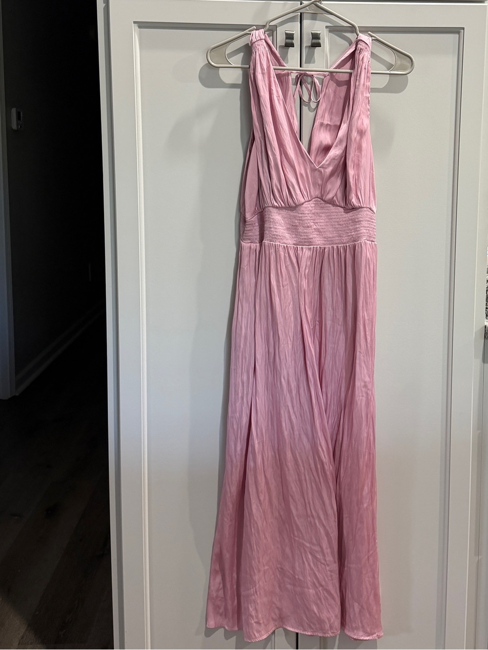 Old Navy Light Pink Satin-Look Maxi Dress